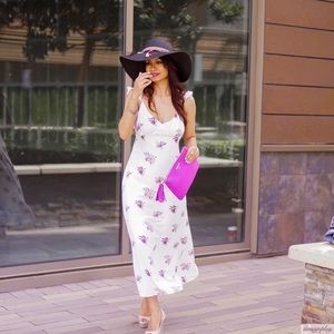 Spring floral midi dress